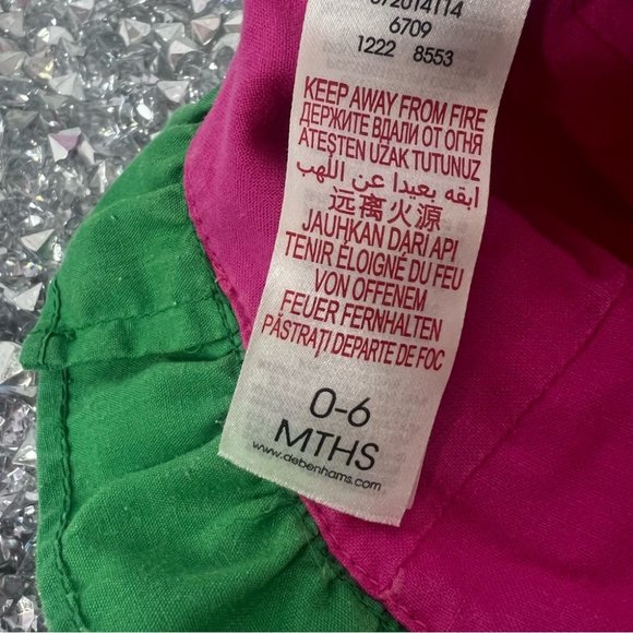 watermelon hat 🍉👒 baby 0-6 months pink black green yellow ribbon bow tie 🎀 - Picture 7 of 10